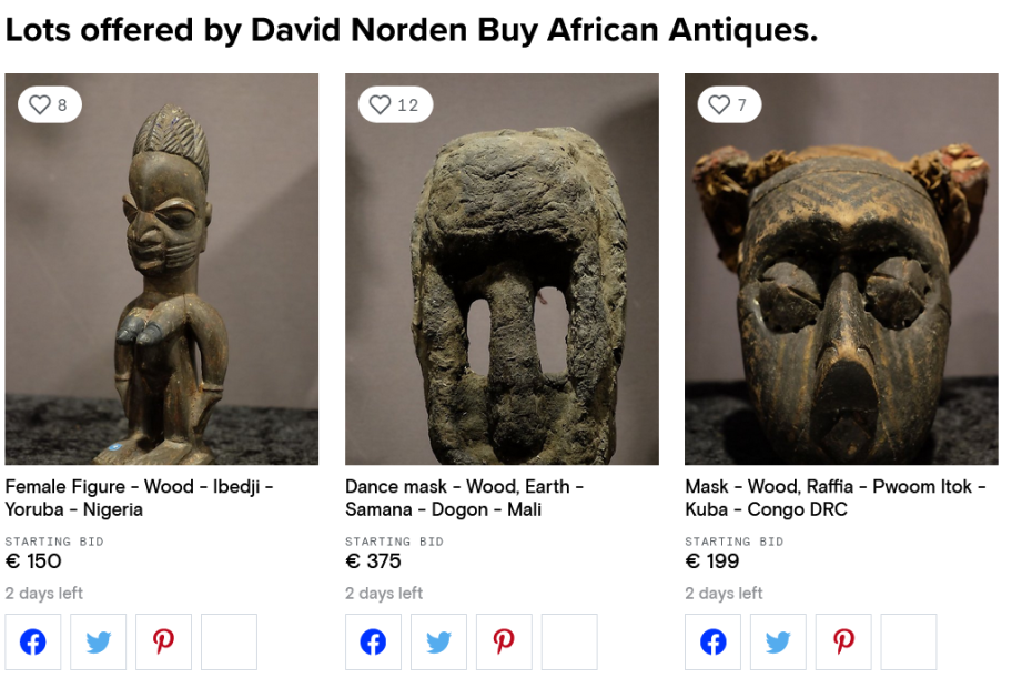 Catawiki auction African art from David Norden