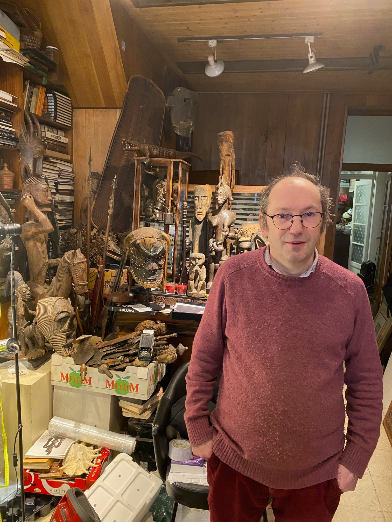 David Norden in African Art shop