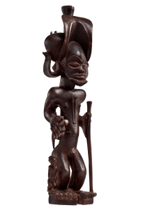 Figure of the culture hero Chibinda Ilunga, Workshop of the Chokwe region, Angola, around 1850 Wood, Museum Rietberg, 2007.1, Gift acquired through Novartis 5 2007.1