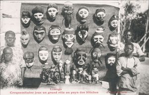 1910 Loango postcard Croquemitaine joue un grand rôle au pays des fétiches