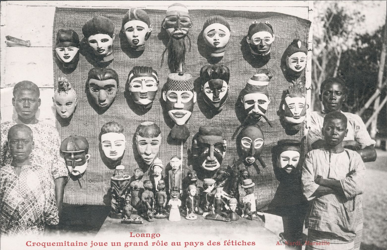 1910 Loango postcard Croquemitaine joue un grand rôle au pays des fétiches